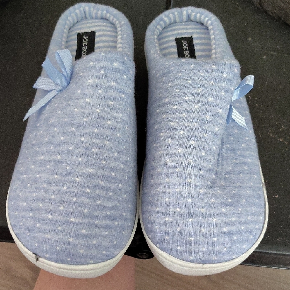 Joe Boxer Blue Quilted Slippers